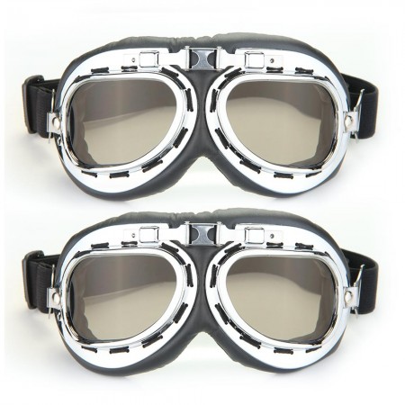2 Motorcycle Hemlet Windproof Glasses Goggles Tawny Lens Model 1