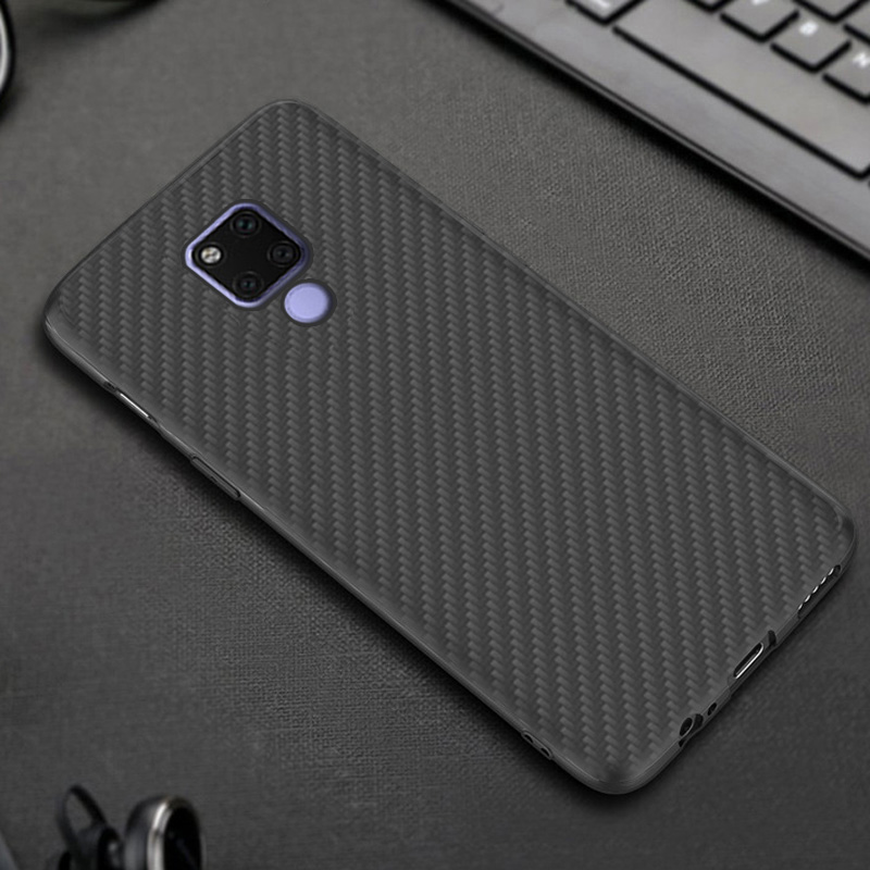 Matte Finish Carbon Fiber Textured Light Thin Shock Absorbing Bumper Skin hard case For Huawei Mate 20X
