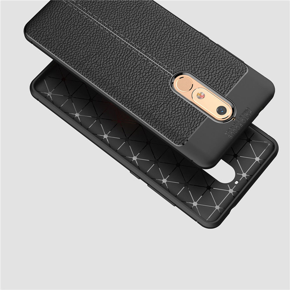New Design Carbon Fiber Lichee Pattern For Nokia 5.1 Soft TPU Case