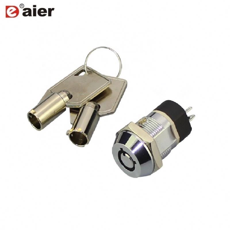 Metal 4 Pin DPST ON OFF 2 Position Electrical Tubular Key Lock Switches