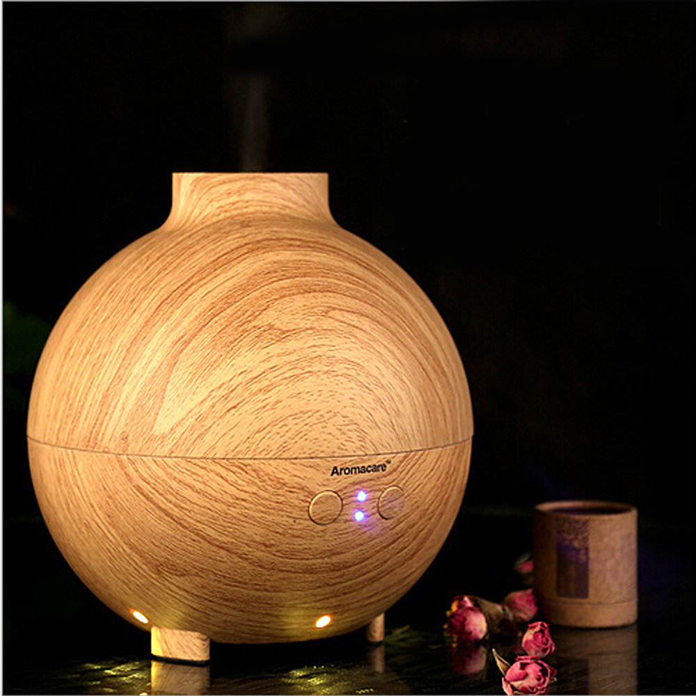 Amazon Hot Selling 600ml Wood Grain Spa Oil Diffuser, Ultrasonic Mist Humidifier  For Baby Room