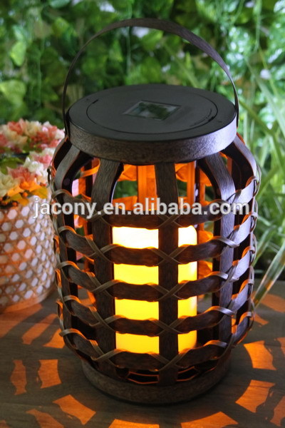 outdoor solar led candle flickering rattan light (JL-2211)