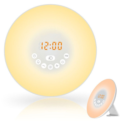 Bedside Sunrise Simulator Sunrise Alarm Clock Wake Up Light   Digital LED Clock with Snooze Function for Heavy Sleepers