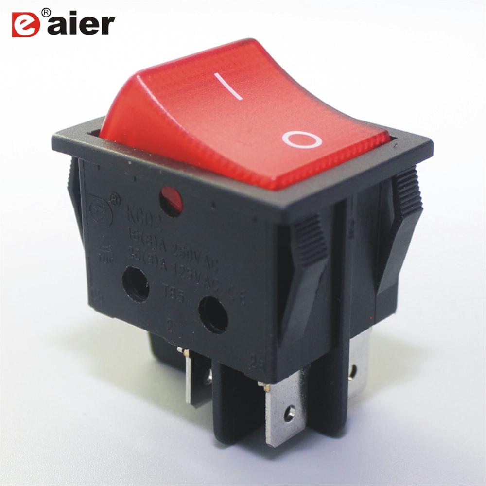 KCD2-2-201N ON OFF T125 55 Rocker Switch DPST 16A 250VAC With 12V LED