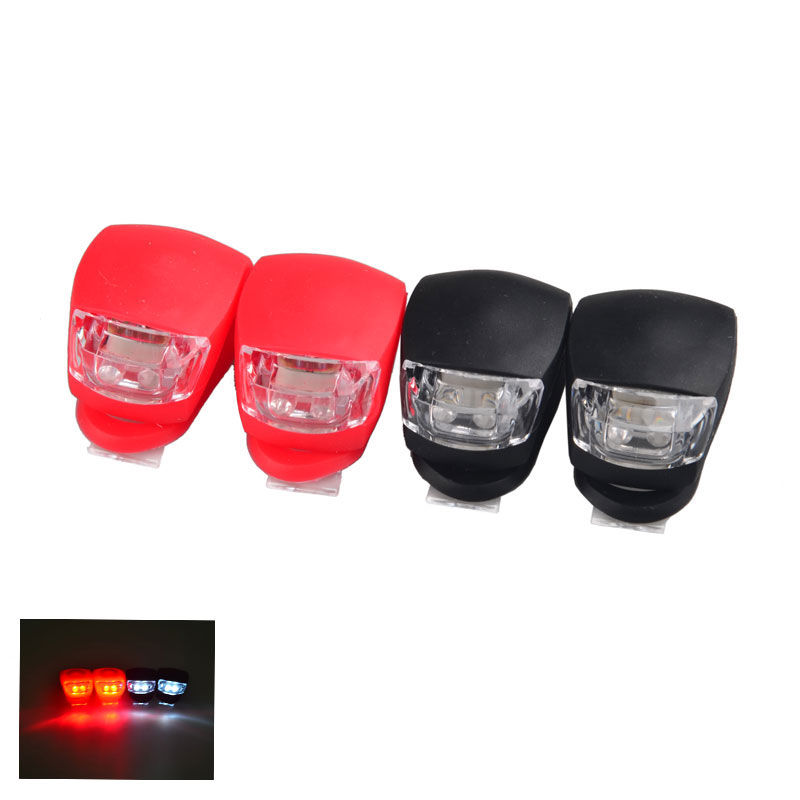 Portable Bike Light Silicone Material Bike Red White Light Bicycle LED Light