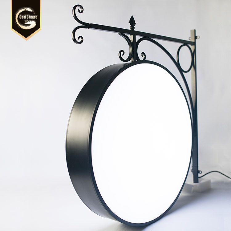 GS China  Wall mounted outdoor street sign advertising double sided led light box with aluminum or stainless steel frame