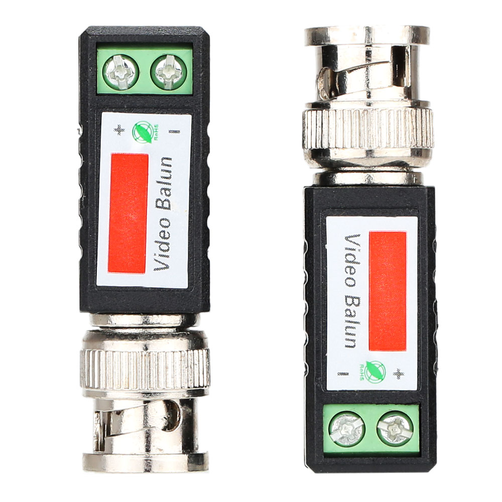 Good 2X Coax CAT5 Camera CCTV Passive BNC Video Balun to UTP Transceiver Connector