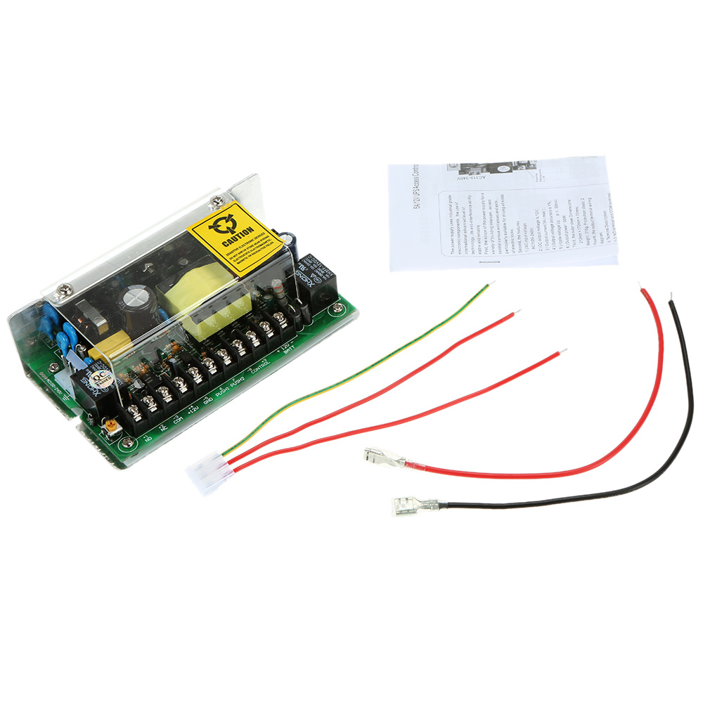 AC100-240V to DC 12V/5A Power Supply for Door Access Control System Support Backup Battery and Remote Controller