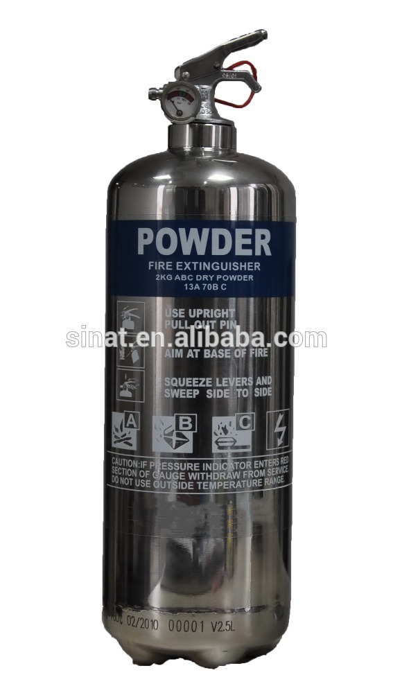 2kg Dry powder fire extintor with Stainless steel cylinder