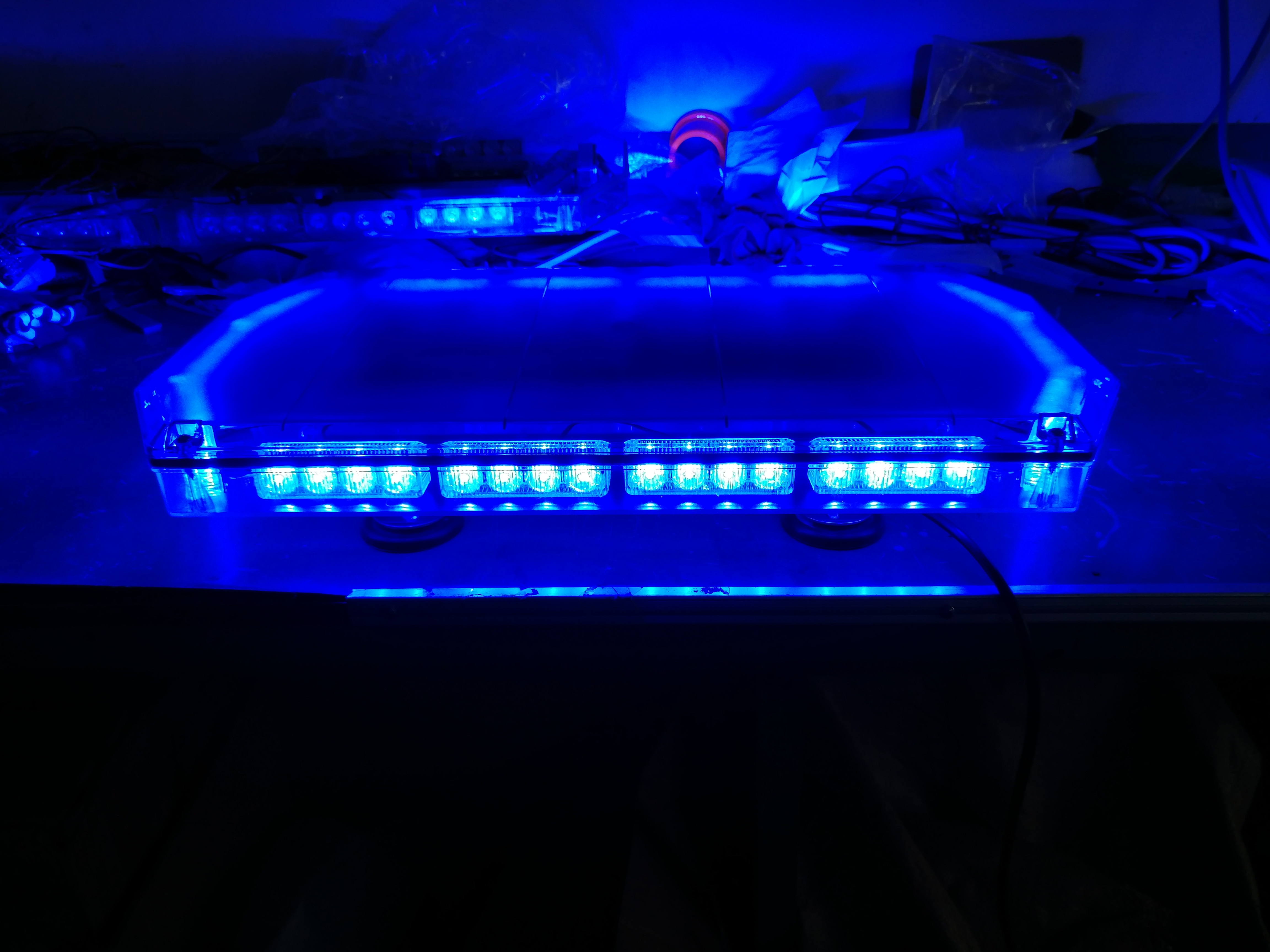 All blue mini size pc lens material strobe emergency ambulance lightbar