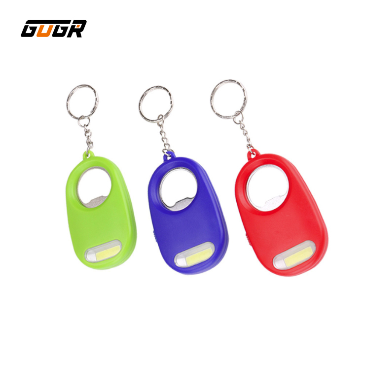 New Style Customized Logo COB Keychain Light Stainless Bottle Opener