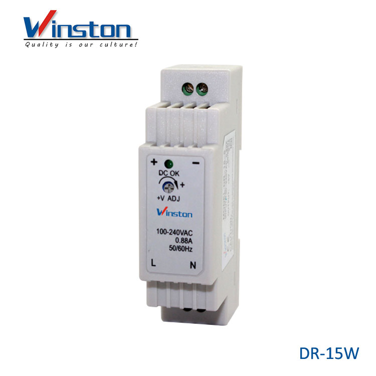 WINSTON DR-15 Single 15W 5V 2.4A 12V 1.25A 15V 1A 24V 0.63A Din rail AC DC Power Supply