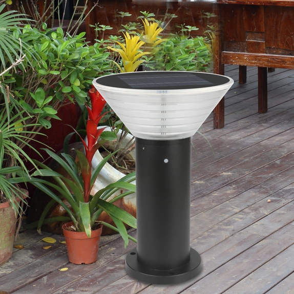 Customize china supplier 4W solar smart pillar outdoor landscaping LED lamp solar garden lawn light(JR-B007 solar lawn light)