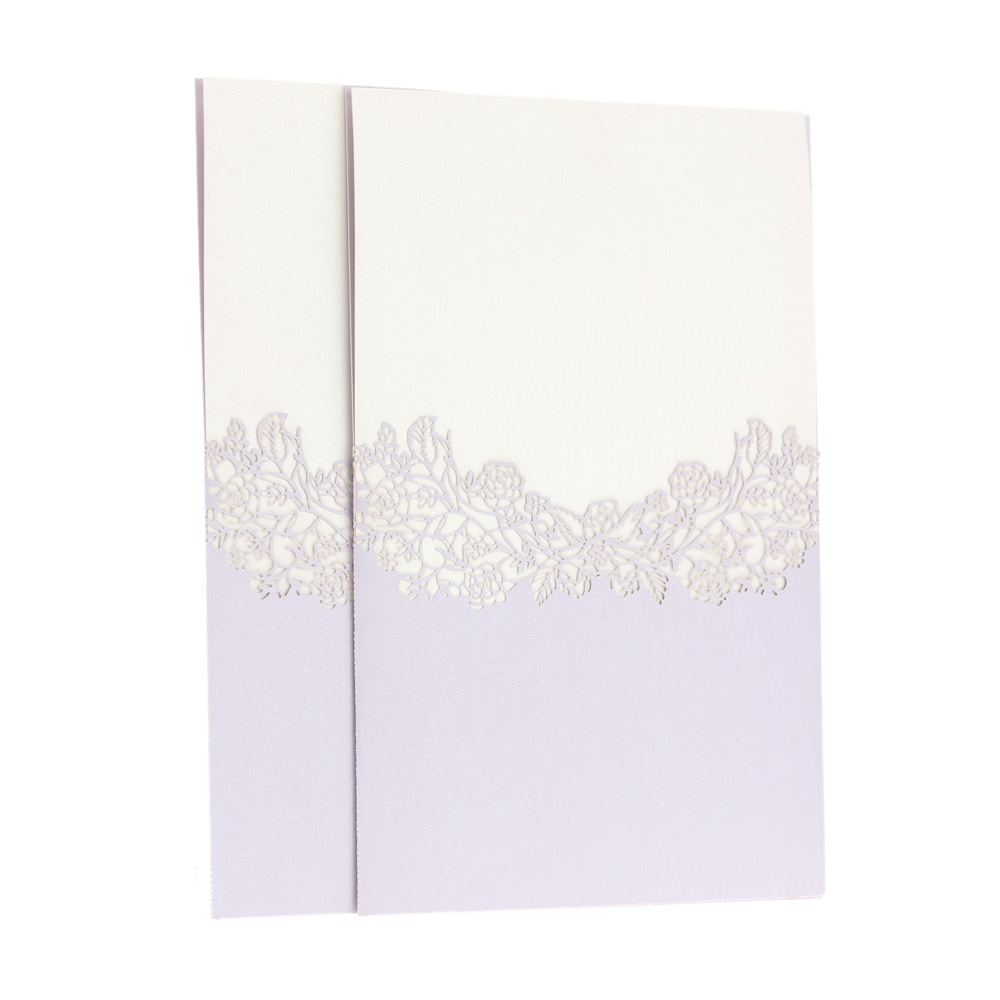 10 pcs/lot White Laser Invitation Card Envelope with inside Page for Wedding Celebration Event & Party Supplies