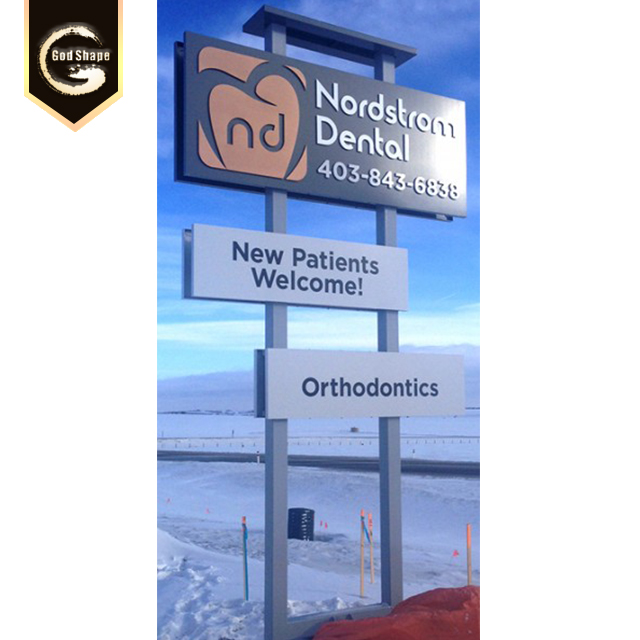 OEM custom outdoor led street directory totem steel advertising pylon sign
