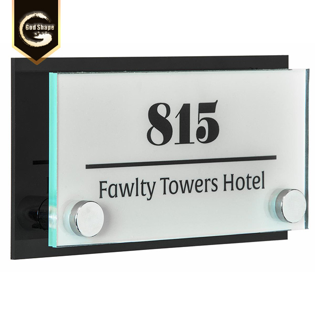 Customer Made Factory Acrylic Office Name Desk Plate Room Street Number Hotel Display Sign
