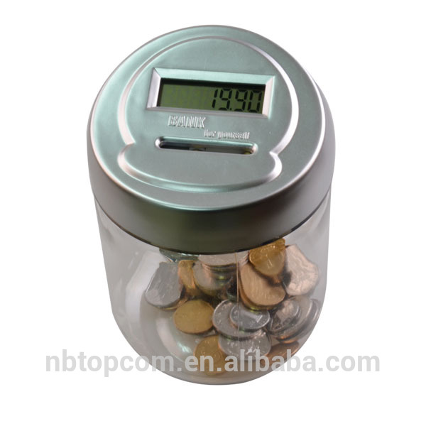 Promotional Coin Counting Plastic Digital Money Jar