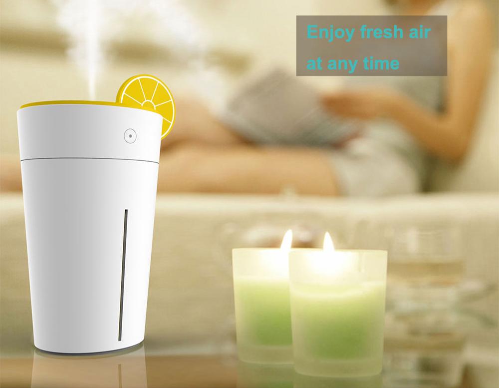 Mini 200ml USB Humidifier for Car, Bedroom, Study in Lemon Cup Shape Thanksgiving Table Decor