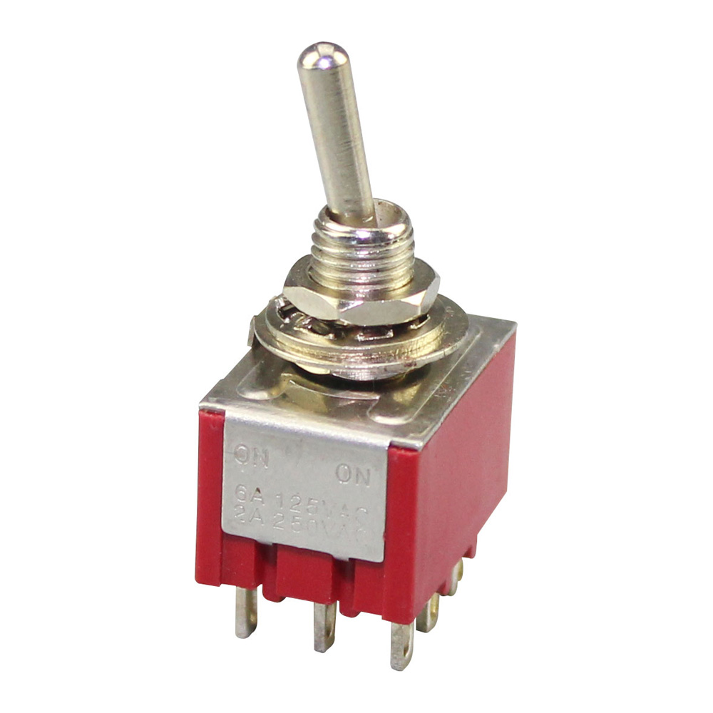 MTS-302 ON-ON Red 3 Pole 9 Pin 3Way Toggle Switch