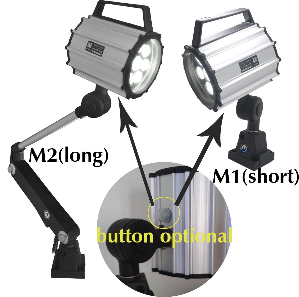 Hot sale M2 24V/220V IP65 long arm led machine work lamp