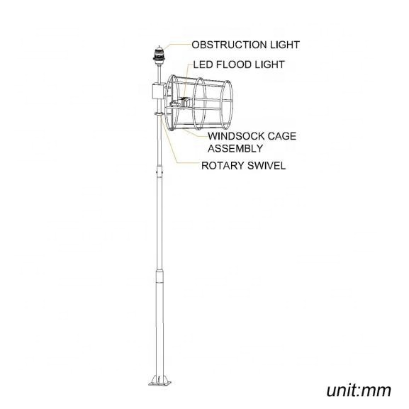 Heliport windsock color customized nylon windcone