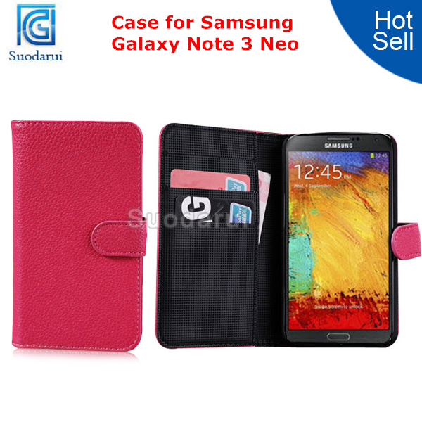 Lichee Leather Wallet Case for Samsung Galaxy Note 3 Neo N750 N7505