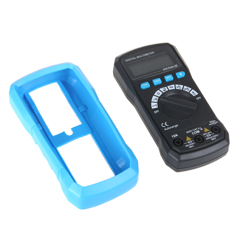 Mini Digital Multimeter DC/AC Voltage Current Tongs Resistance Frequency and Diode Tester Auto-range Max Data & Continuity Check