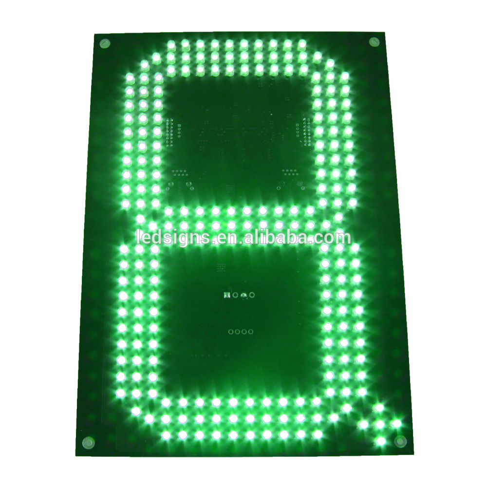 Hidly LED Gas Price Display 10 Inch -- 1 Green Digital GAS Signs - Complete Package W/ RF Remote Control