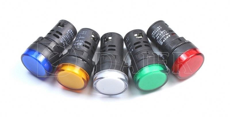 22MM Mounting Size Screw Terminal 220V Plastic Signal Lamps For Panel