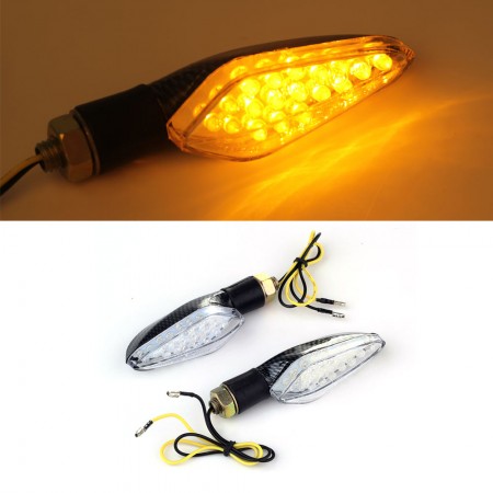 2 Yellow Motorcycle 18LED Turn Signal Indicator Light Lamp Bulb DC12V 1.2W 10mm