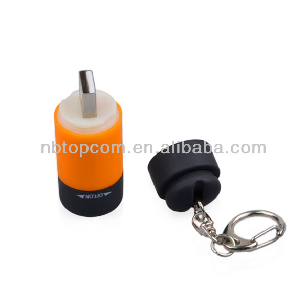 Mini USB colorful flashlight with key chain TP-M100