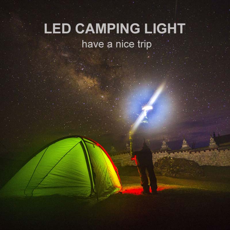 2018 new product IP68 Rechargeable power bank outdoor waterproof emergency camping lantern led lighting bike lamp