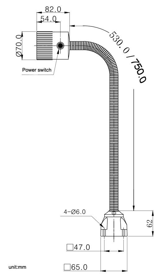 ONN-M3W 24v 110v 220v IP65 water proof  flexible gooseneck machinery led lighting