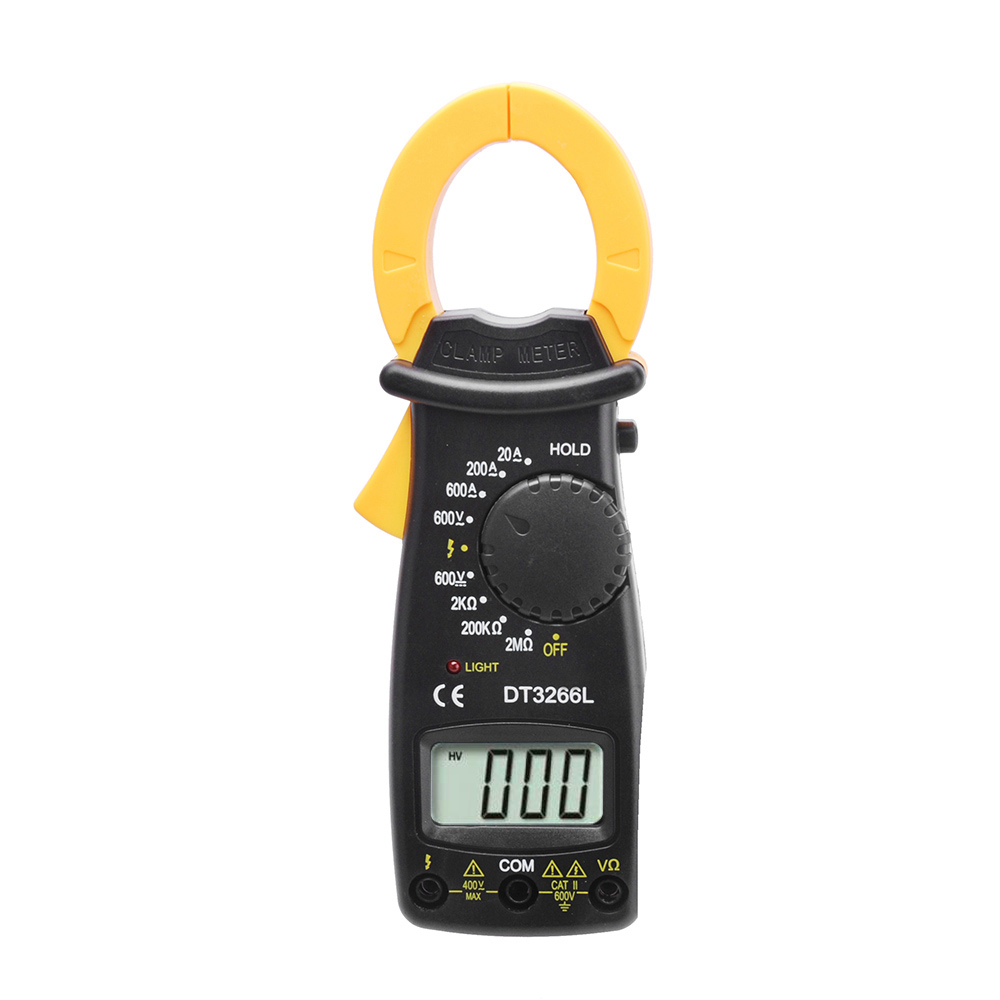 DT3266L AC/DC Portable Handheld Digital Clamp Meter Multimeter Voltage Current Resistance Tester Multimetro with Test Lead