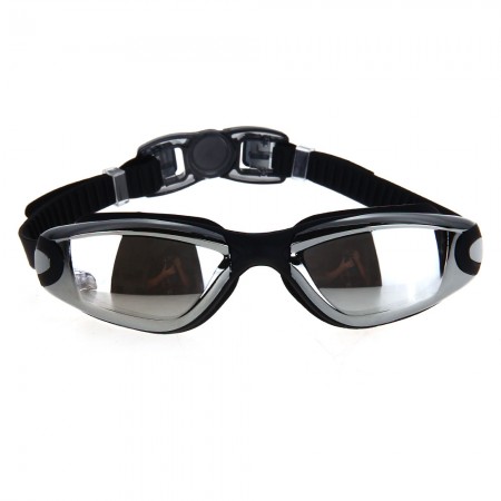 Black Silicone Anti-fogging Goggles Glasses Earplugs Swimming