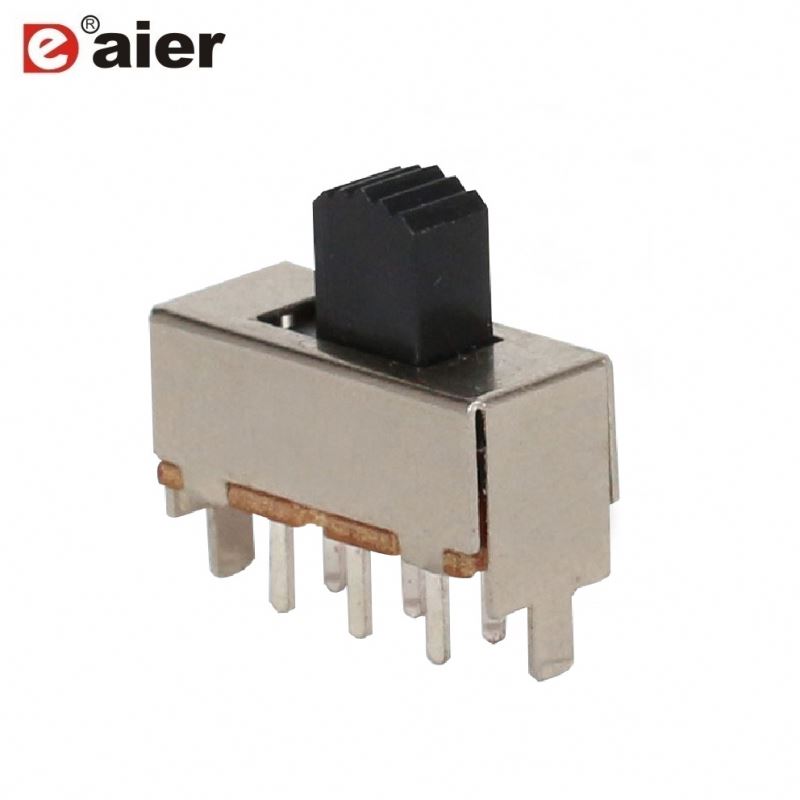 50mA Double Pole Double Throw 6 Pin Slide Switch With Bracket