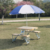 Outdoor/Picnic/Garden Round Folding Beer Wooden Table and Bench