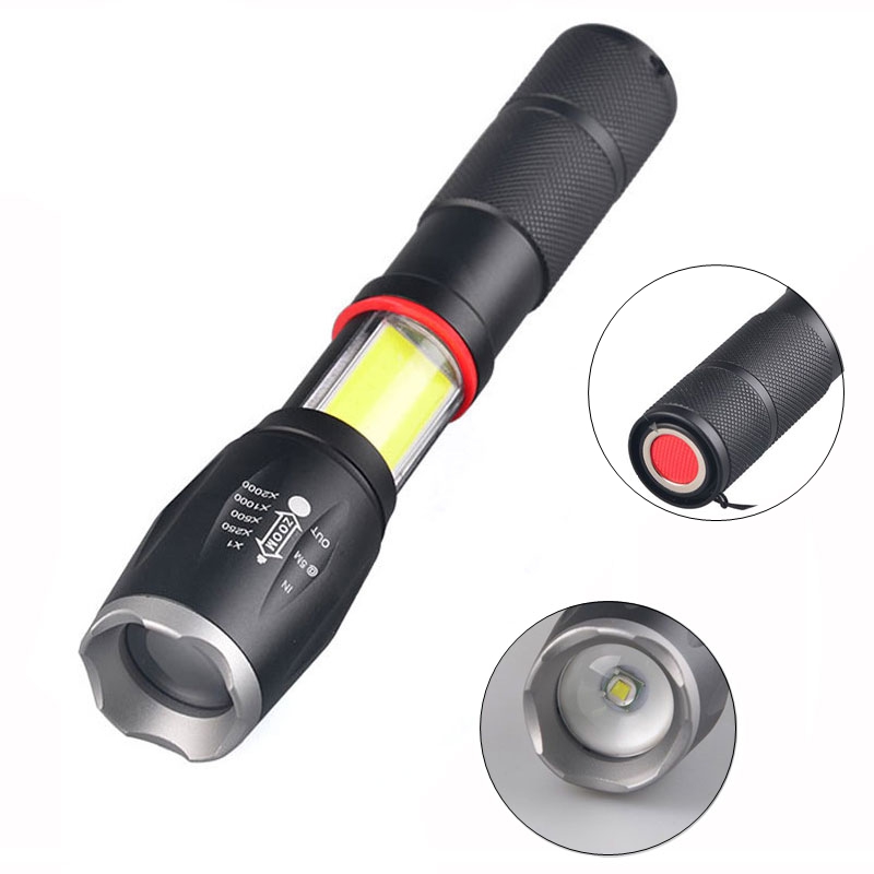 Magnetic Base LED Powerful Flashlight with Side Light