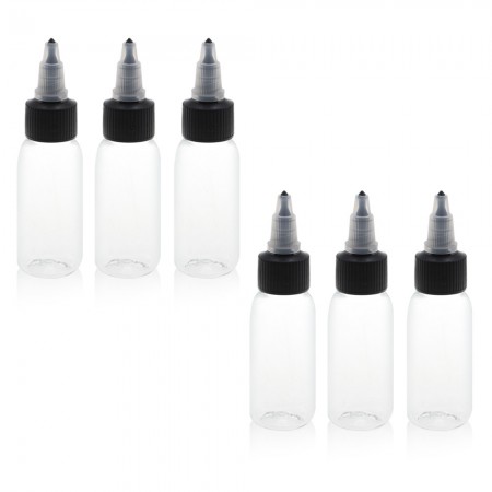 6pcs Ink Bottle Caps Plastic Cups Tattoo Supplies Kit Transparent 30ml