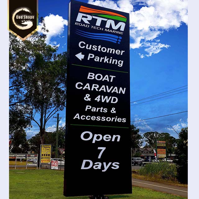 2019 new product pylon sign 3d led wayfinding signage large outdoor directional sign