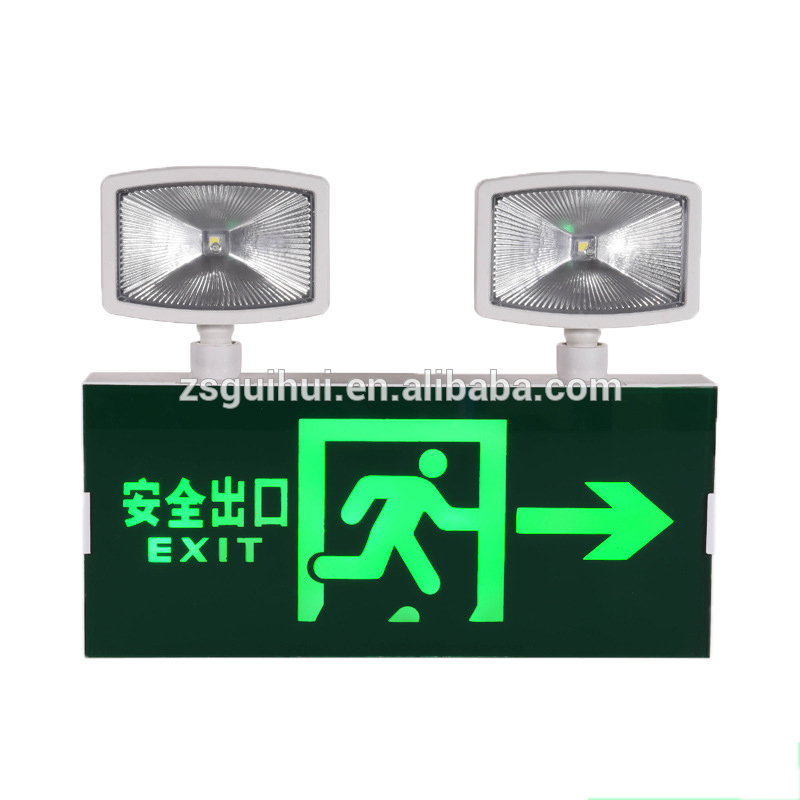 3 years warranty 3w led indoor emergency exit light box with battery operated for middle east market
