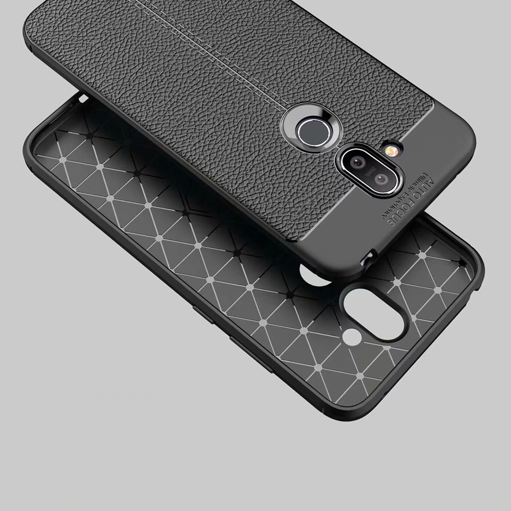 Carbon Fiber Lichee Pattern tpu For Nokia 7.1 Plus Soft TPU Case