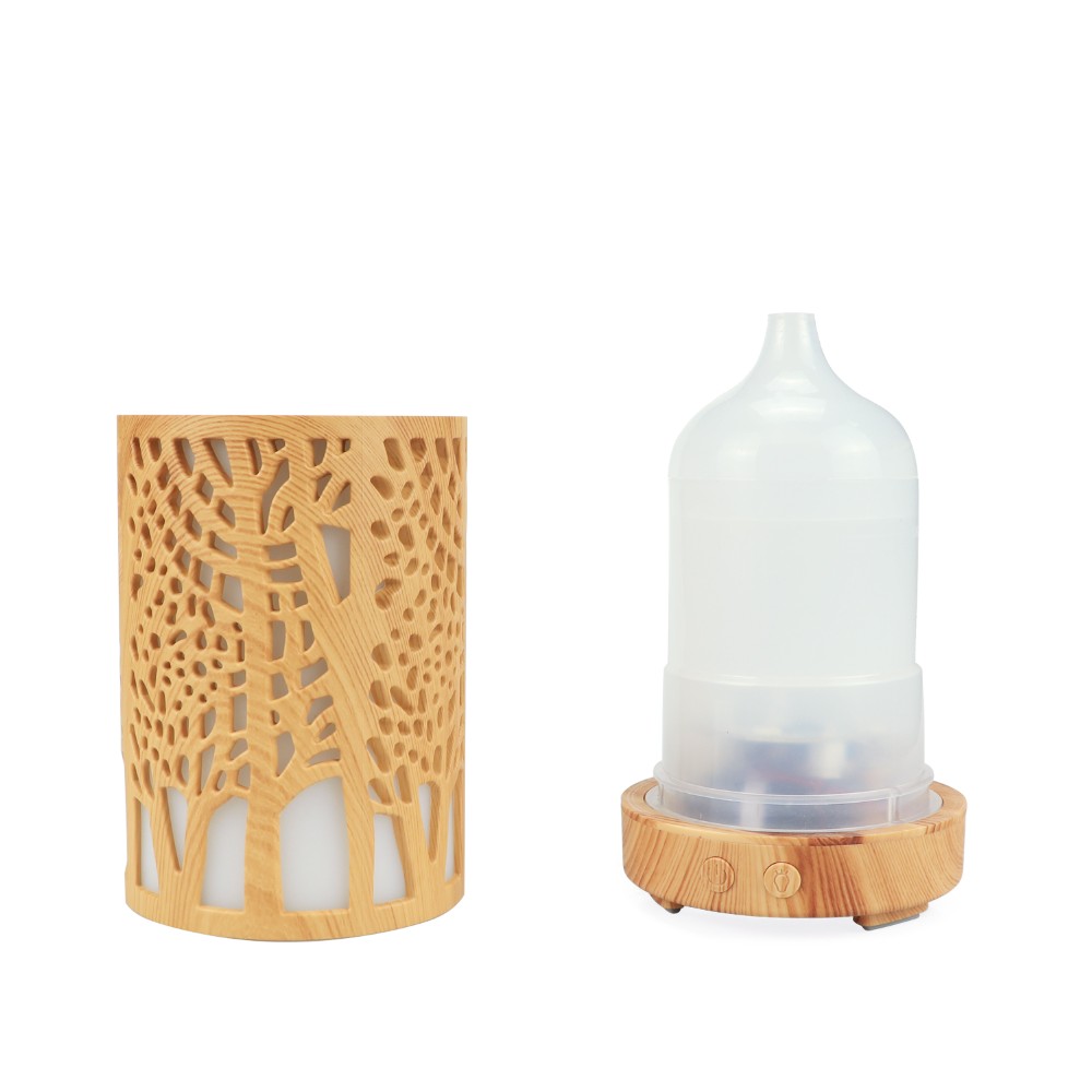 Manufacturer Time Setting Mini 100ml Aroma Essential Oil Diffuser ,Wooden Grain Air Purifier Home Diffuser