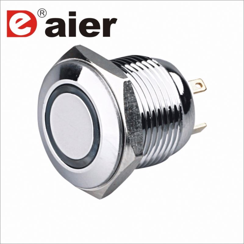 16mm Ring LED illuminated ip65 6 volt Metal Push Button reset Switch