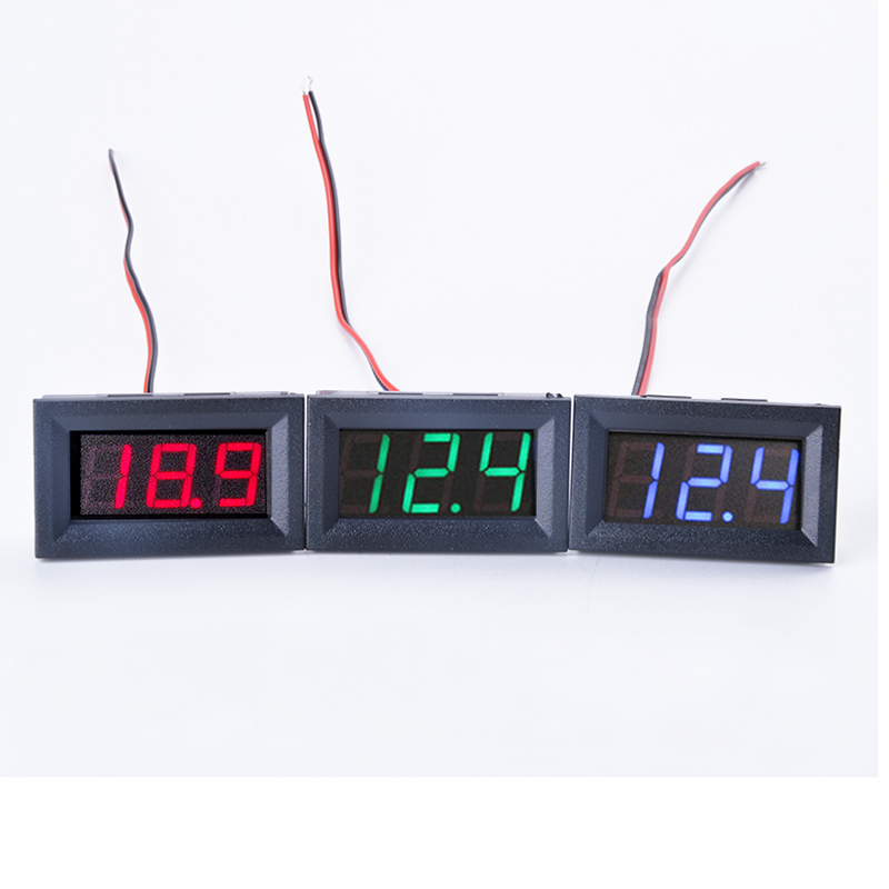 2 Wire 0.56 inch Digital Display Voltmeter DC4.5-30V 10A LED Panel Voltage Tester Voltage Meter Connection Reverse Protection