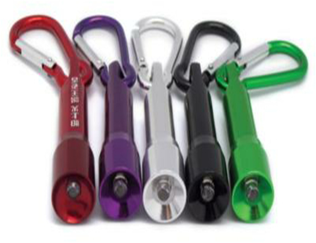 LED Aluminium flashlight keychain Carabiner,Mini led flashlight keychain