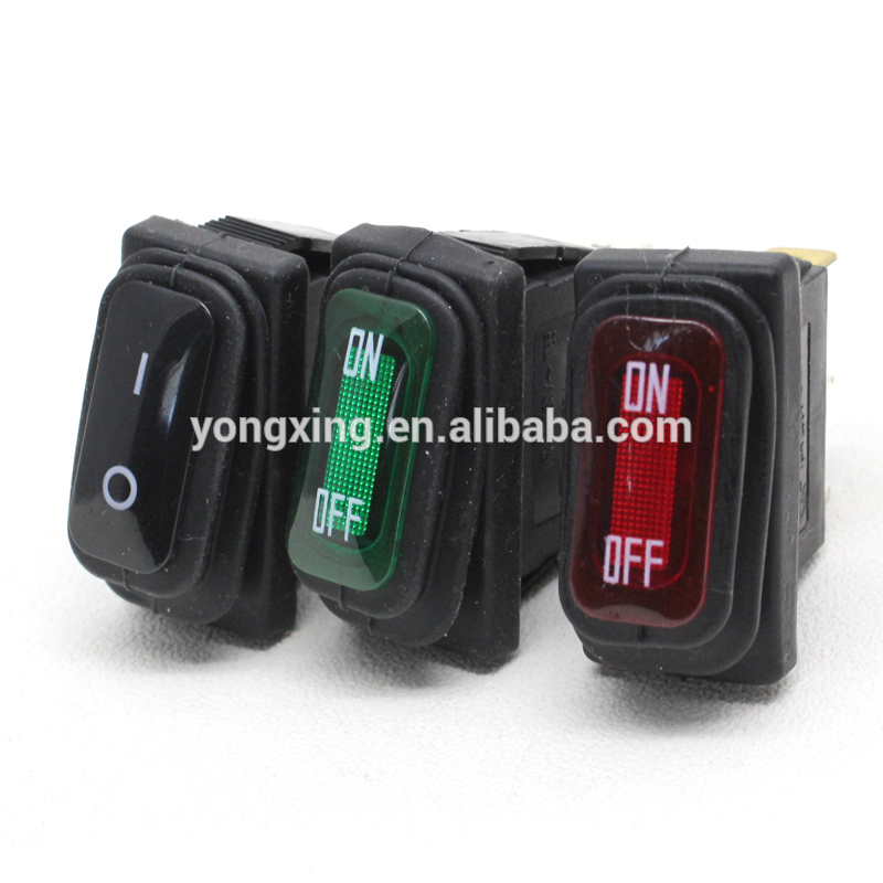 6a/10a 250v waterproof illuminated t105 kcd3 3 pin switch rocker