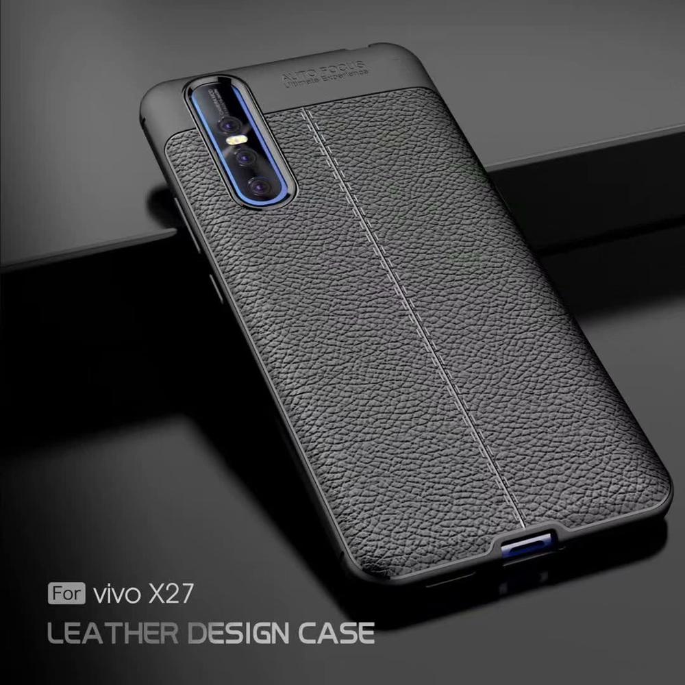 Hot Sell Litchi pattern Soft Tpu for Vivo X27