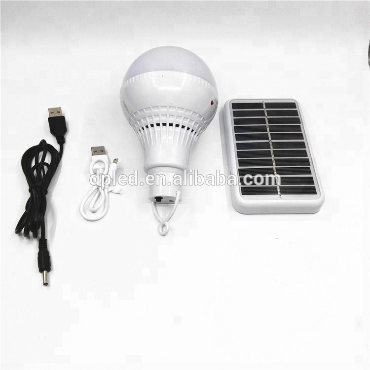 Portable solar light bulb with 2w panel