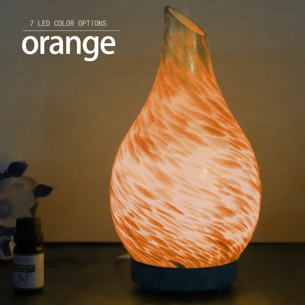 2018 New Glass Marble Design Vase Aroma Diffuser, Ultrasonic Golden Art Glass Vase Oil Diffuser